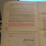 William J Wood players contract sign by Wood and the President Connie Mack