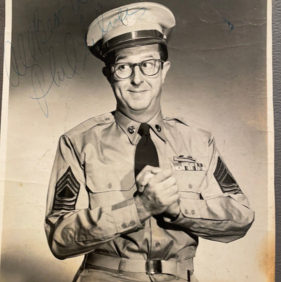 Phil Silvers autographed 8x10 BxW photo as Sgt. Bilko JSA certified