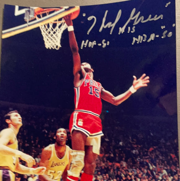 Hal Greer autographed 8x10 color photo HOF 80 NBA 50 #15 HOF
