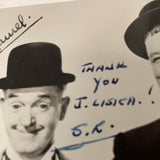 Stan Laurel autographed 3x5 postcard photo initials only JSA certified