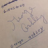John George Ashley autographed album page Hockey HOF linesman PSA/DNA authenticated