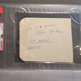 Tim Horton autographed album page PSA/DNA encapsulated