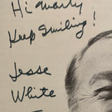 Jesse White autographed 8x10 BxW paper photo paper stock some staining personalized