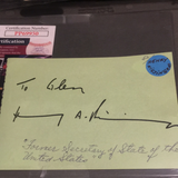 Henry Kissinger /Dr. Frank Field autographed autographed album page JSA certified