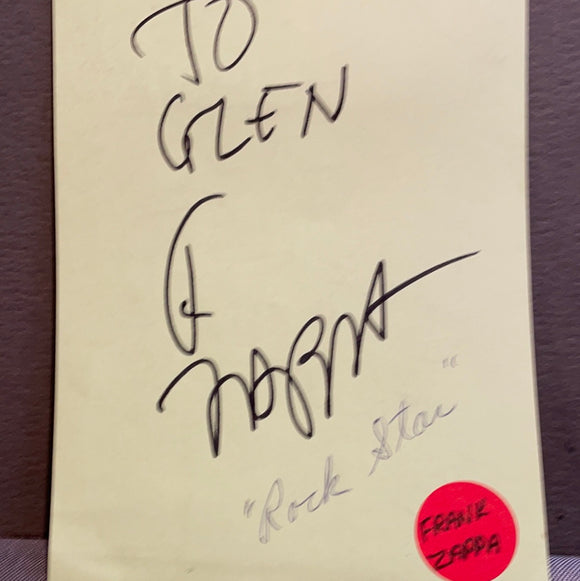 Frank Zappa autographed album page with Paul Schaffer on reverse JSA certified