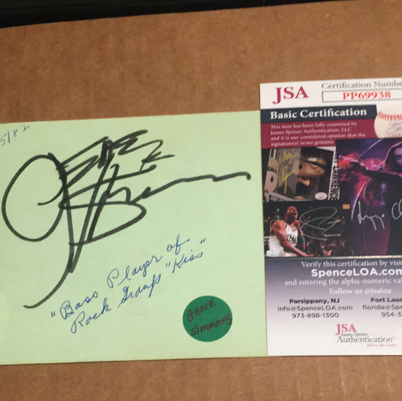 Gene Simmons / Denise Pense autograh album page JSA certified