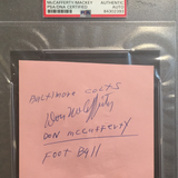 Don McCafferty autographed album page PSA/DNA encapsulated
