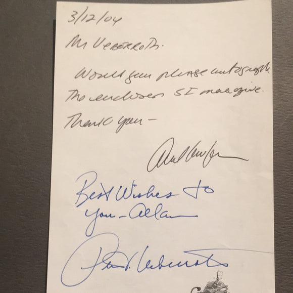 Peter Ueberroth autographed note on the bottom of a fan letter