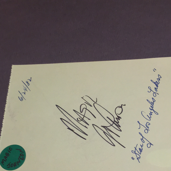 Magic Johnson autograph album page JSA certified