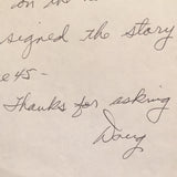 Doug Harvey handwritten letter