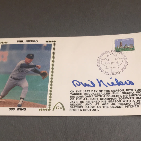 Phil Niekro autographed Gateway Envelope
