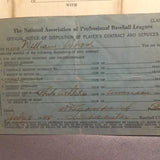 1944 William Wood players contract autographed by Wood and Connie Mack.  Full JSA letter