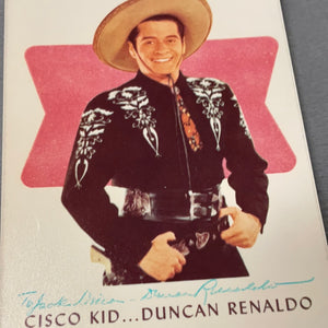 Duncan Renaldo Cisco Mid autographed 3x5 color photo JSA certified