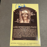 Larry Walker autographed Yellow Hall of Fame Plaque Card Tri-Star authentic