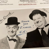 Stan Laurel autographed 3x5 postcard photo initials only JSA certified