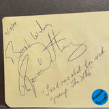 Roger Daltry autographed album page with Heather Thomas on reverse JSA certified