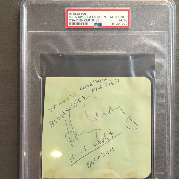 Harry Carey/Tom Patterson autographed album page PSA/DNA encapsulated