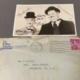 Stan Laurel autographed 3x5 photo along with original envelope JSA certified