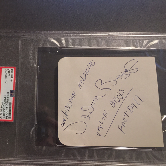 Verlon Biggs autographed album page PSA/DNA encapsulated