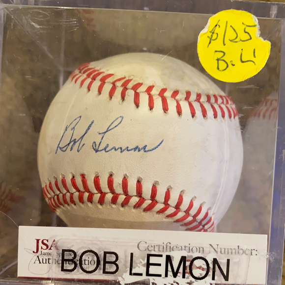 Bob Lemon autographed MLB Baseball JSA