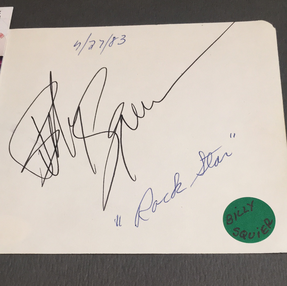 Billy Squier autographed album page JSA certified