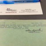 Stan Laurel autographed postcard note postmarked 12/12/62 JSA certified