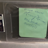 Hank Aaron autographed album page vintage PSA/DNA encapsulated