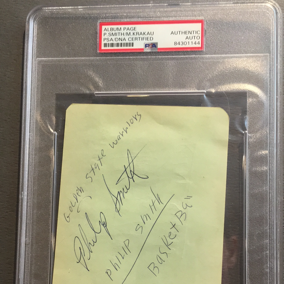 Phil Smith autograph album page PSA/DNA encapsulated
