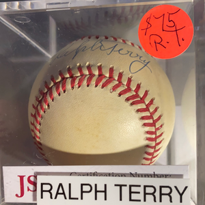 Ralph Terry autographed MLB Baseball JSA